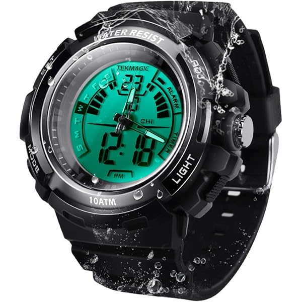 Amazon | TEKMAGIC 100メートル防水腕時計スポーツ水泳